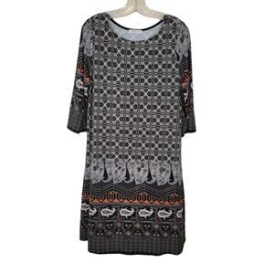 Gilli NWT Women's Mix Print Stitch Fix Colbie Knit Dress Boat Neck Size Large